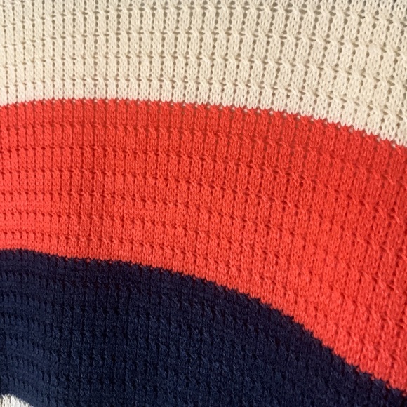 Navy and Coral Striped Sweater - Picture 2 of 5